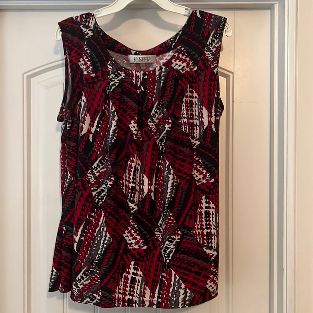 Kasper work shell in multi-color (primary red) size 1x